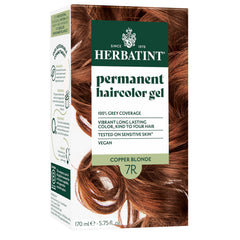 Herbatint 7R cobre-blonde aplicación, color permanente que ilumina el cabello.