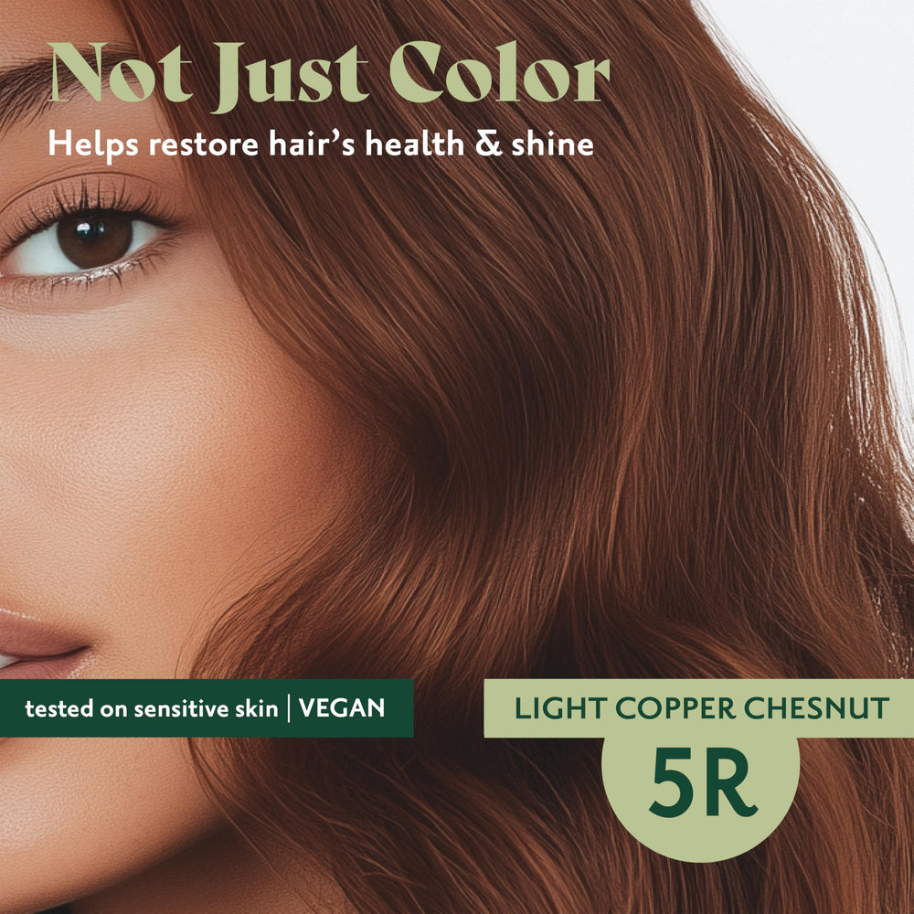 Resultado natural y cobre suave, adecuado para cabello con canas
