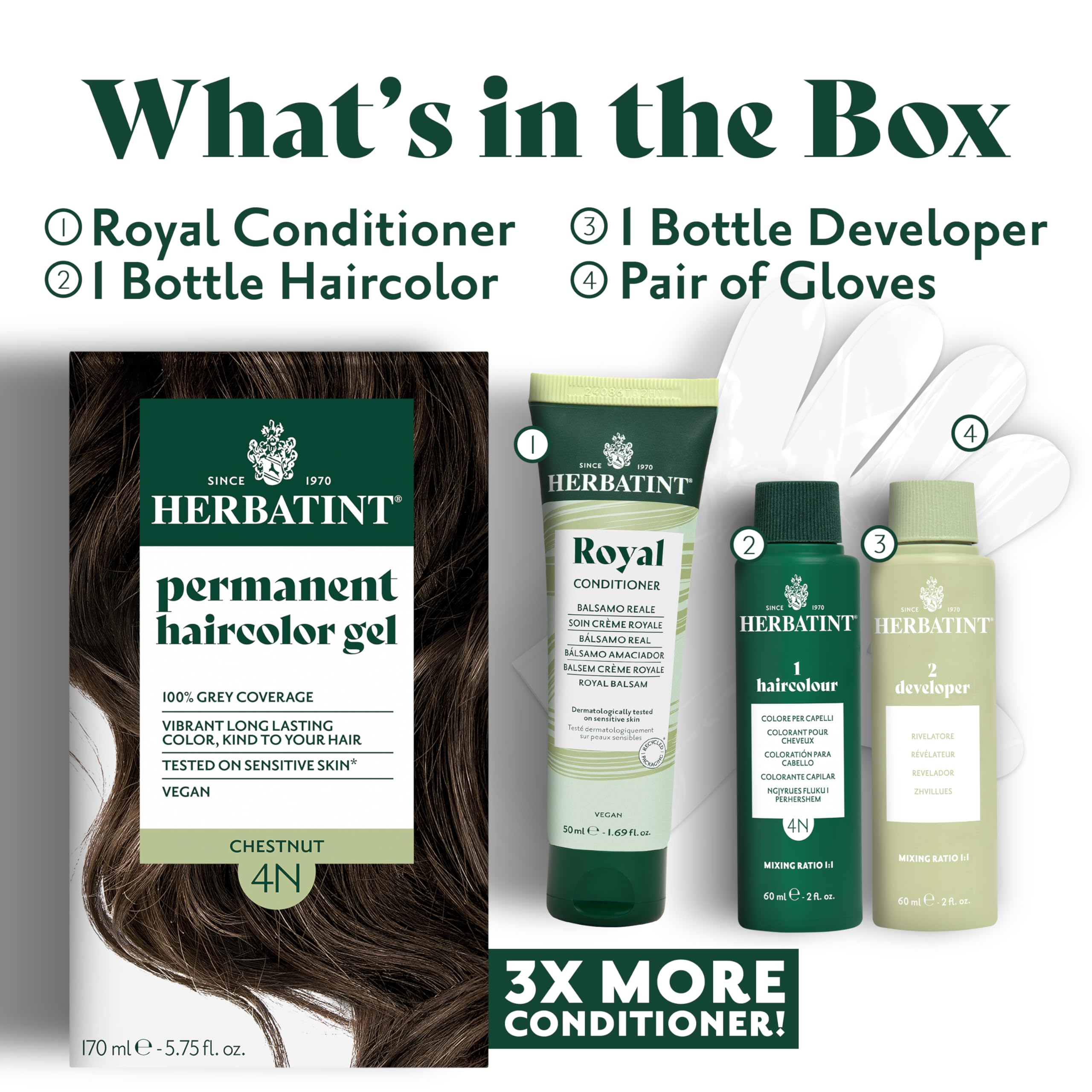 Herbatint envase reciclable y botella reutilizable para menos residuos.