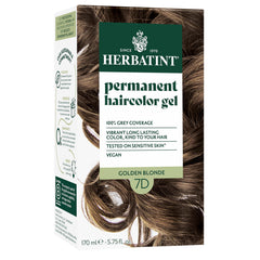 Herbatint 7D Dorado Rubio, aplicación de tinte permanente para color natural.
