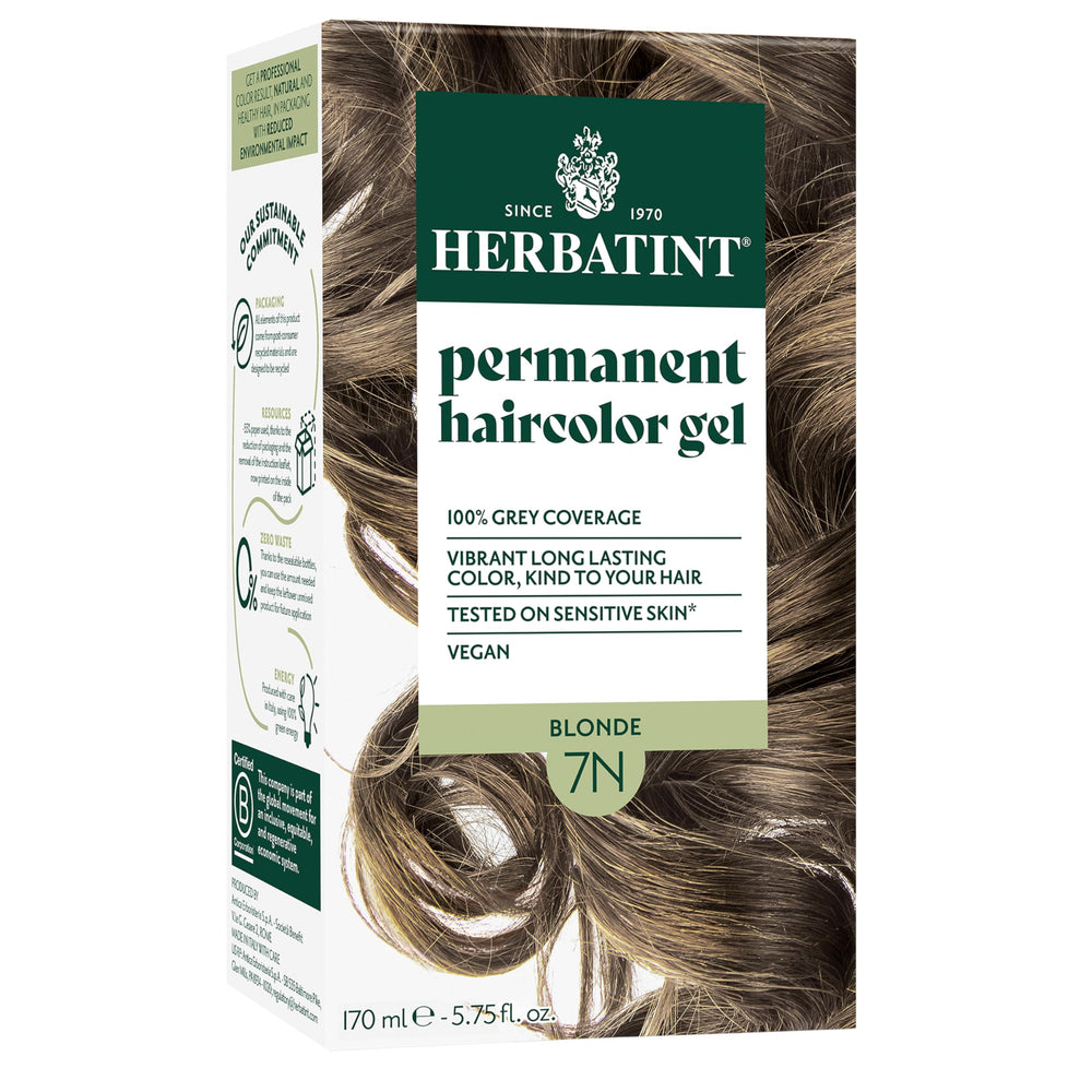Herbatint 7N Rubio, tintura profesional para un rubio natural y cobertura uniforme.