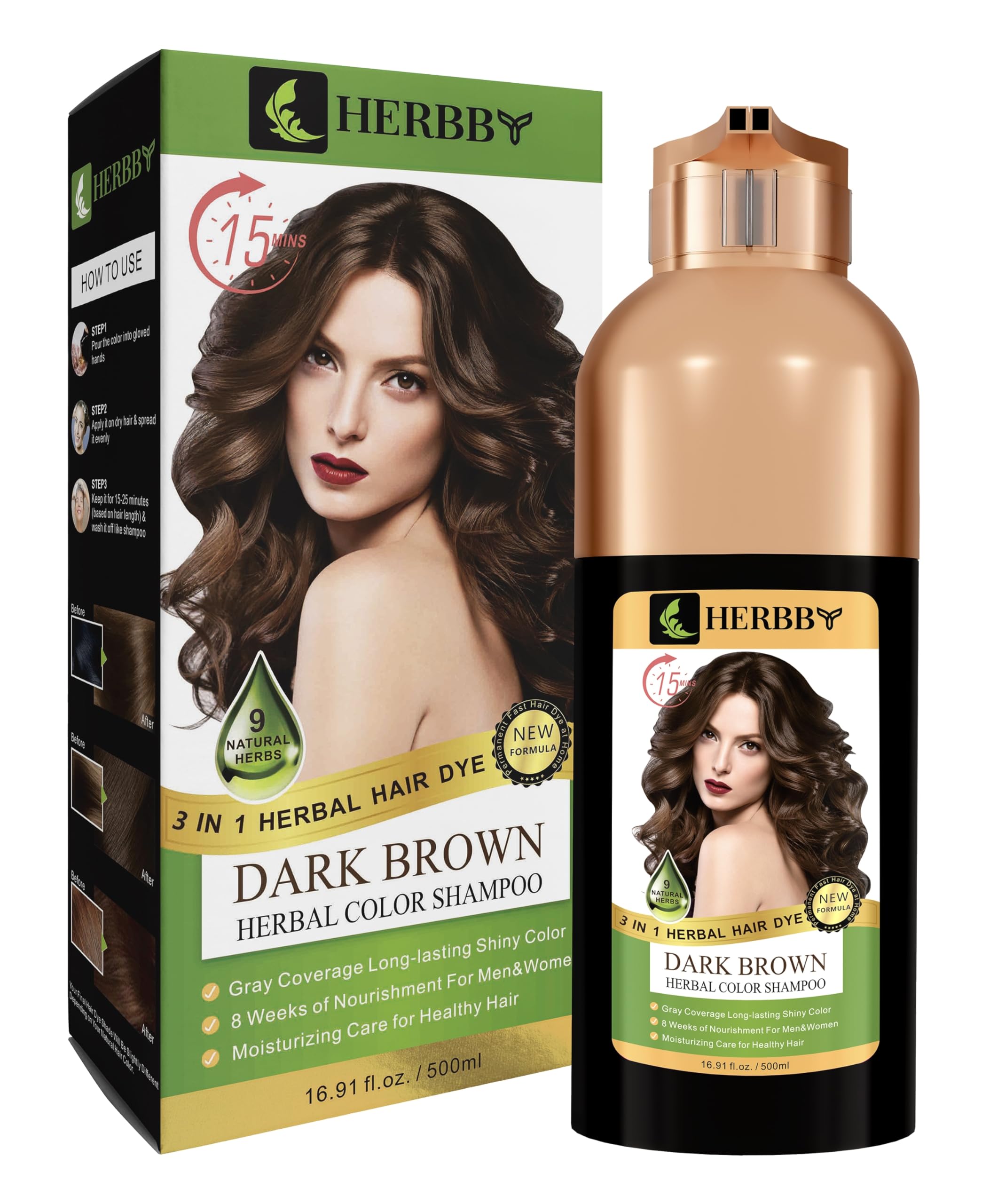 HERBBY Color Shampoo: uso doméstico rápido y cómodo en casa.