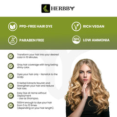 HERBBY Hair Color Shampoo: aplicación en cabellos con textura cremosa.