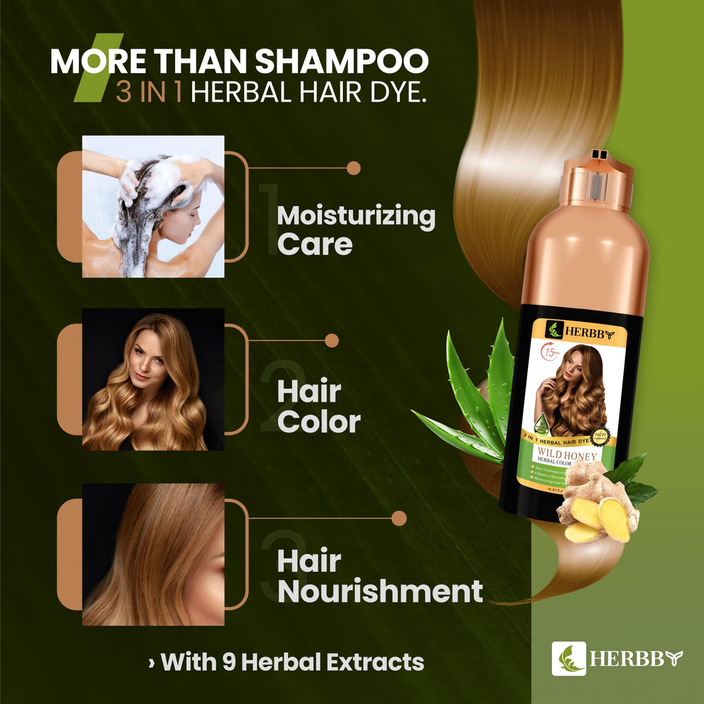 HERBBY Champú Coloración para Canas instrucciones simples de aplicación