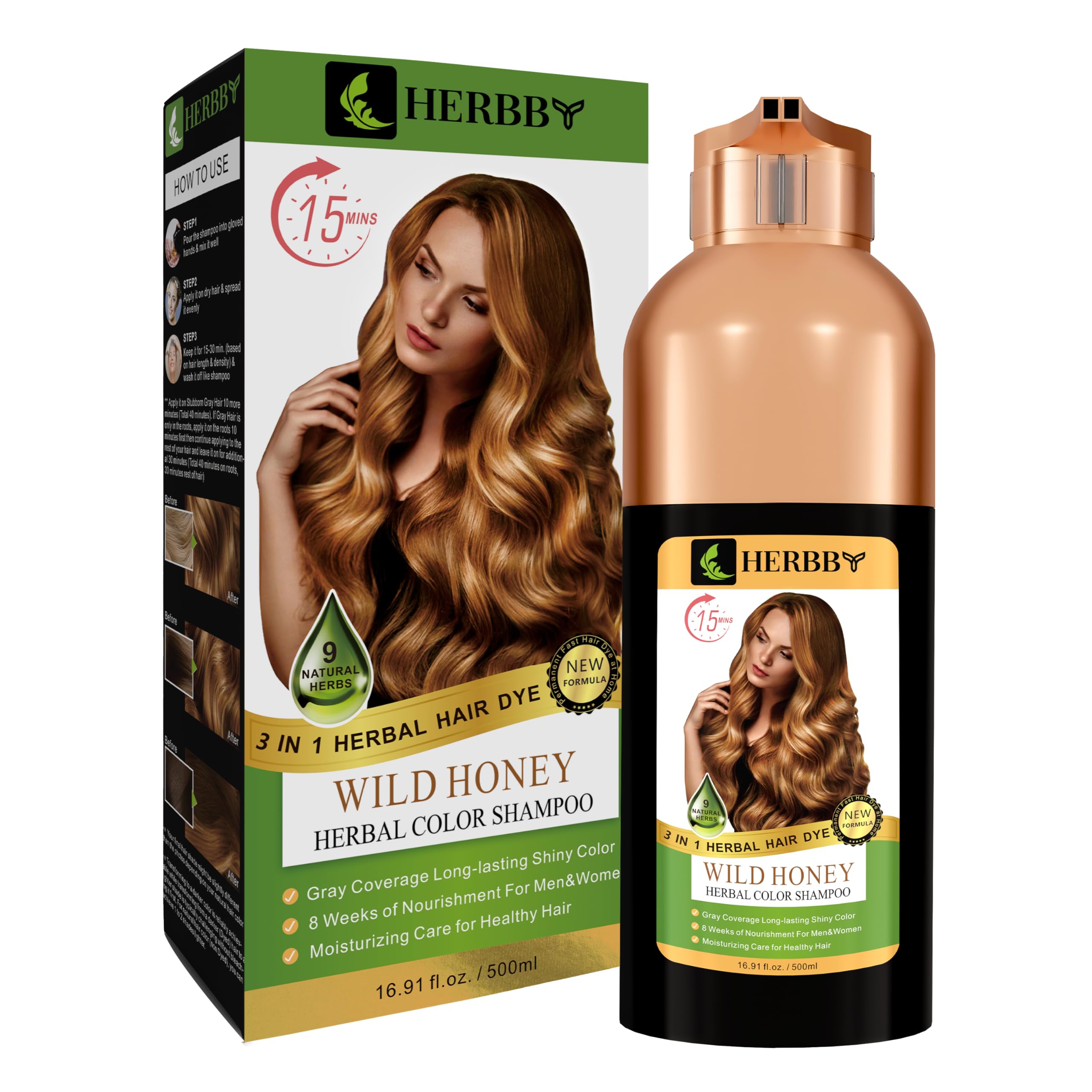 HERBBY Champú Coloración para Canas apto para todo tipo de pelo