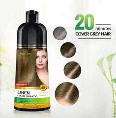 Aplicación rápida de coloración Herbishh en cabello, tono uniforme.