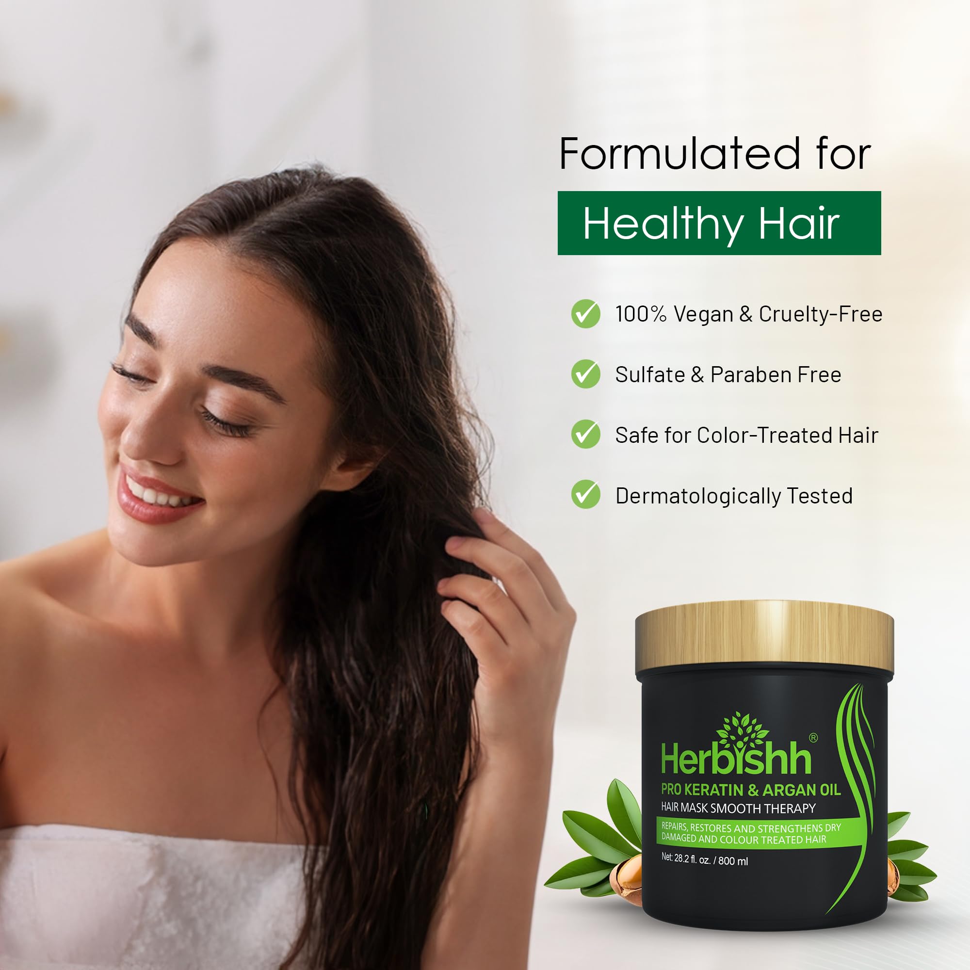 Envase sostenible de Mascarilla de Argán Herbishh facilita llevarlo contigo.