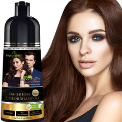 Herbishh Champú Tinte castaño cubre canas con color natural