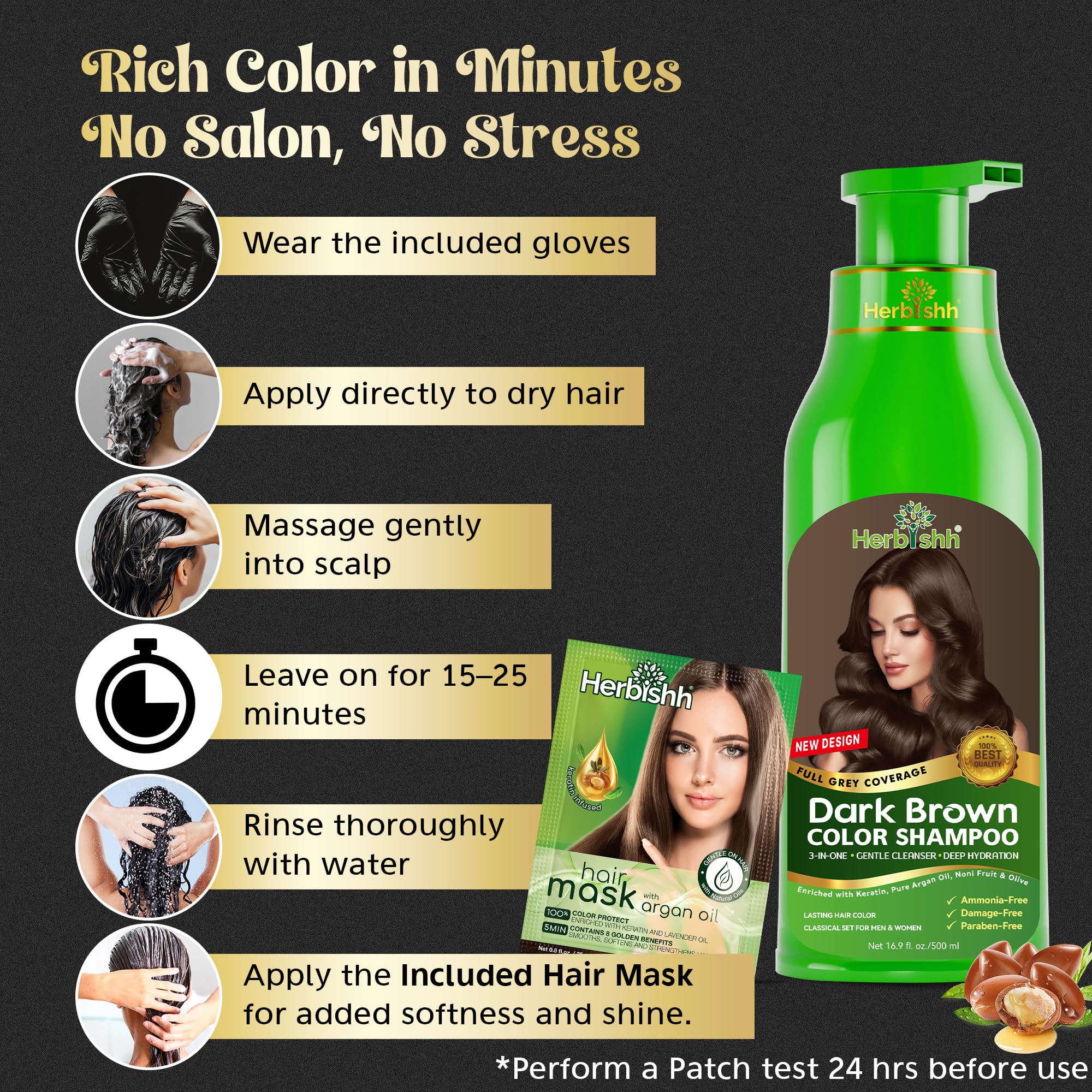 Herbishh shampoo color tres en uno: limpia, colorea y acondiciona
