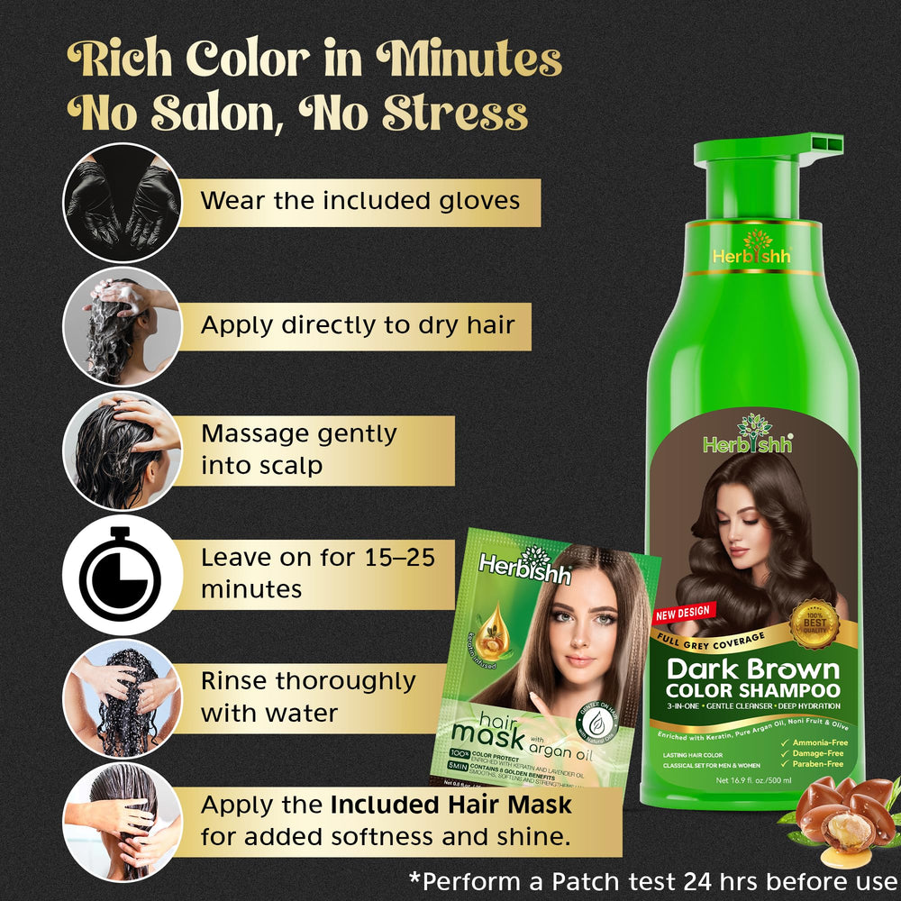 Herbishh shampoo color tres en uno: limpia, colorea y acondiciona