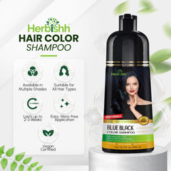 Cabello oscuro con Herbishh colorante, resultado uniforme y natural.