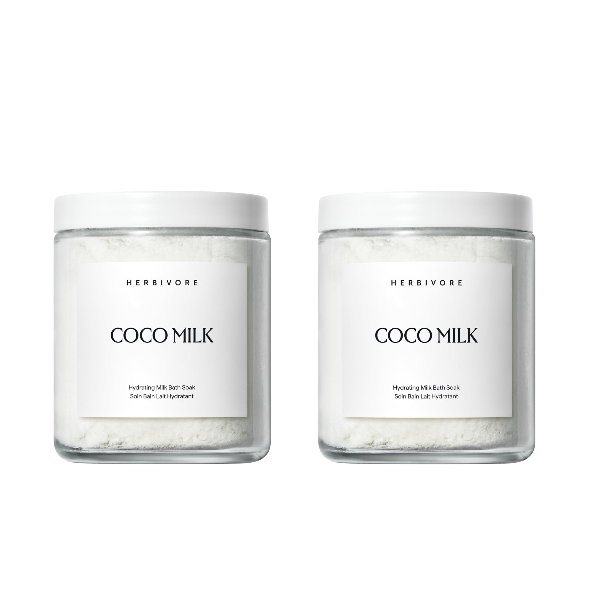 HERBIVORE Leche de coco para baño, envase dos-pack, hidratación suave para la piel.