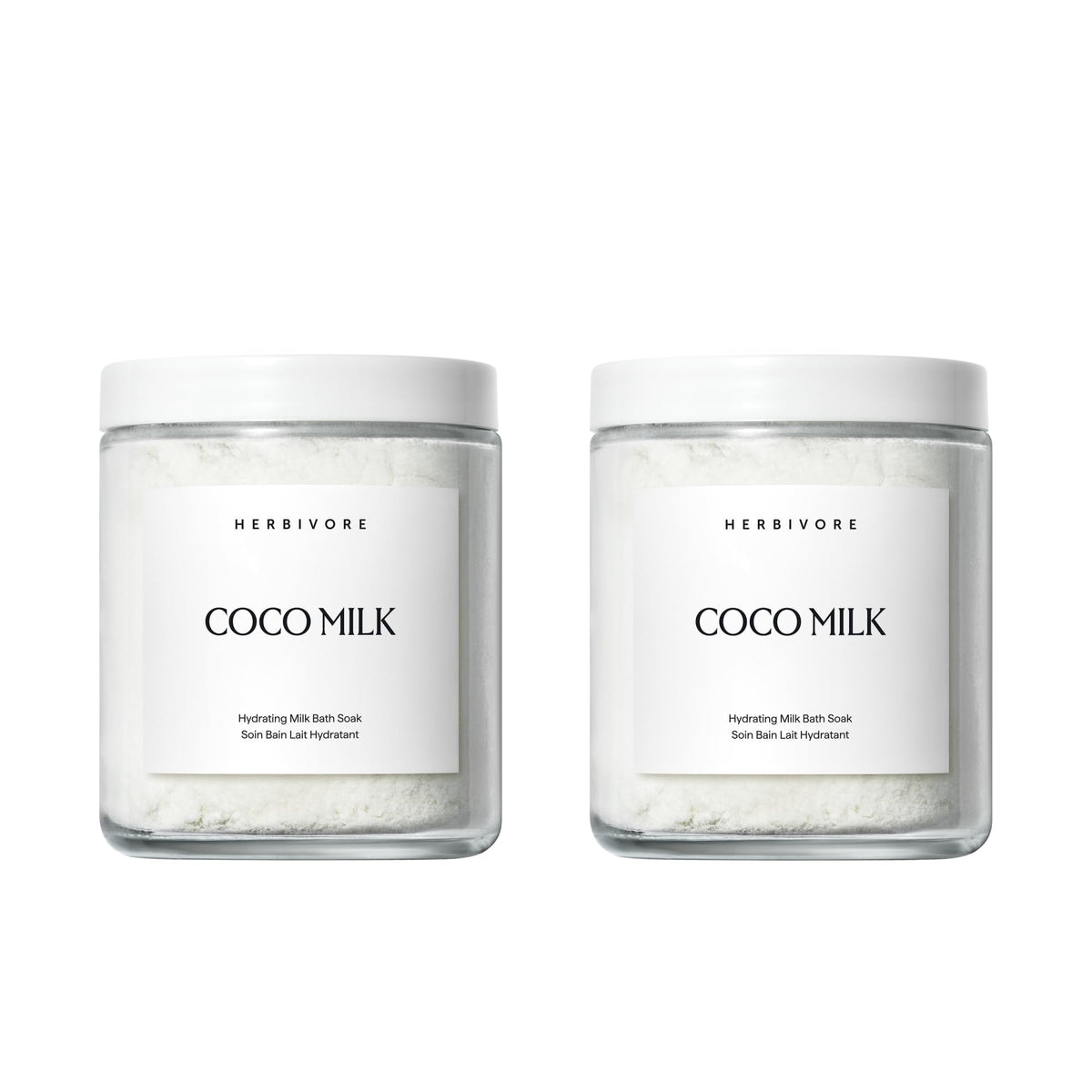 HERBIVORE Leche de coco para baño, envase dos-pack, hidratación suave para la piel.
