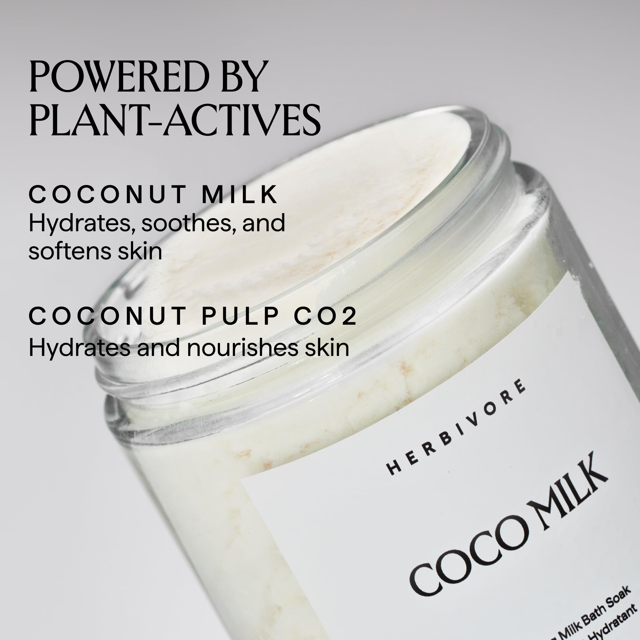 HERBIVORE Leche de Coco, ingredientes naturales para cuidado suave de la piel.