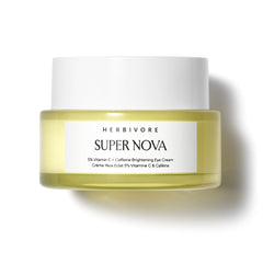 HERBIVORE Super Nova crema de ojos con 5% THD Vitamina C y cafeína para despertar la mirada.