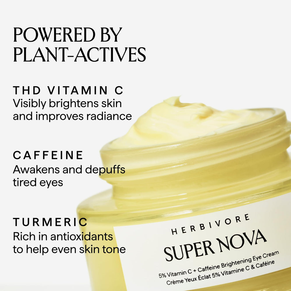HERBIVORE Super Nova destaque Vitamina C y cafeína para una mirada más fresca.