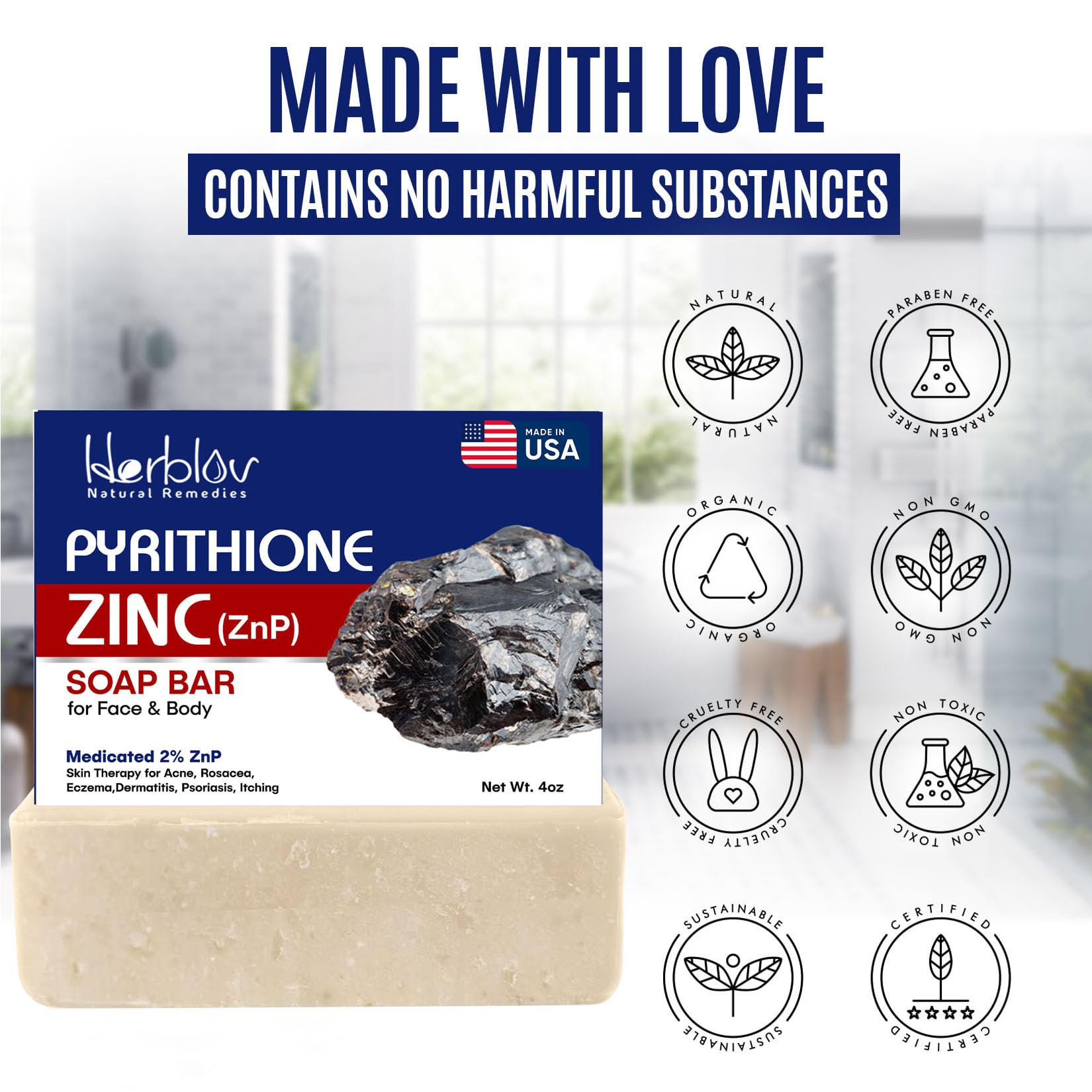 Herblov barra zinc cítrico espumoso: aroma revitalizante durante la limpieza.