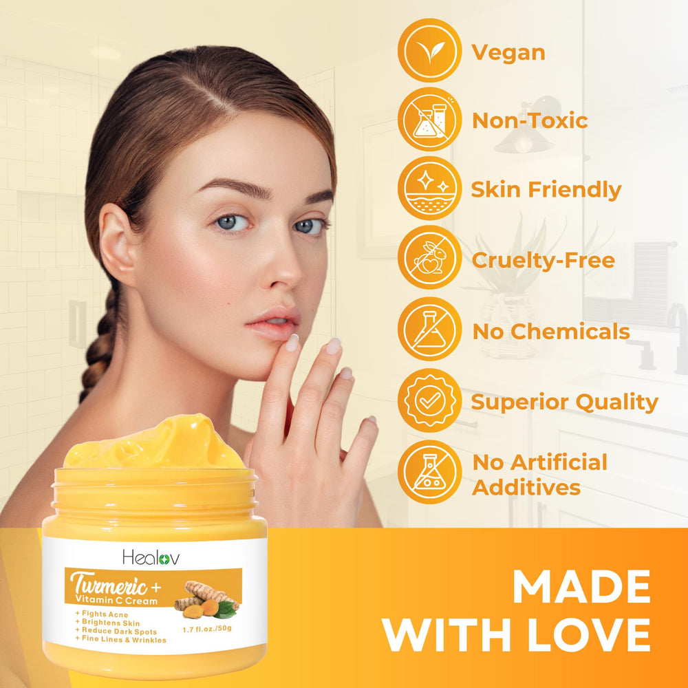 Herblov crema de cúrcuma: adecuado para piel seca, envejecida y estresada.