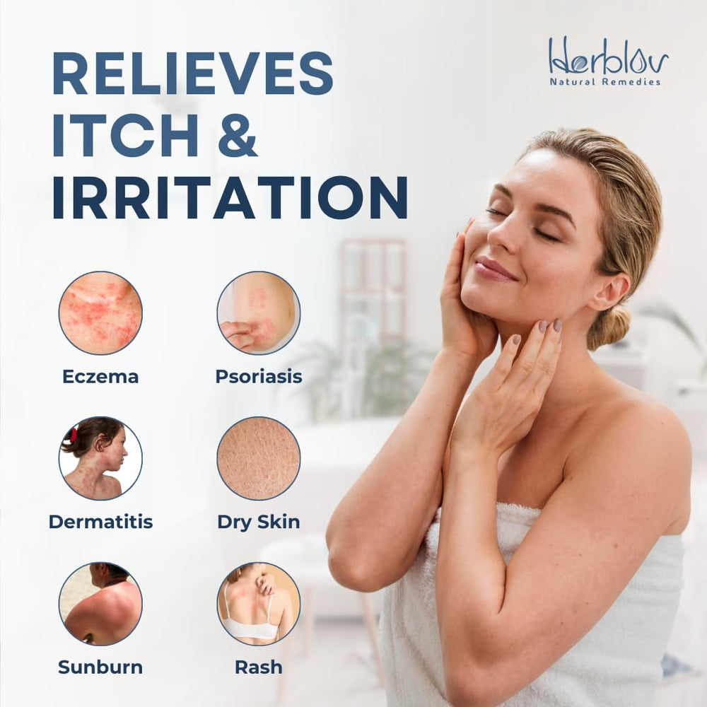 Herblov Jabón para dermatitis con espuma suave, ideal para uso diario.