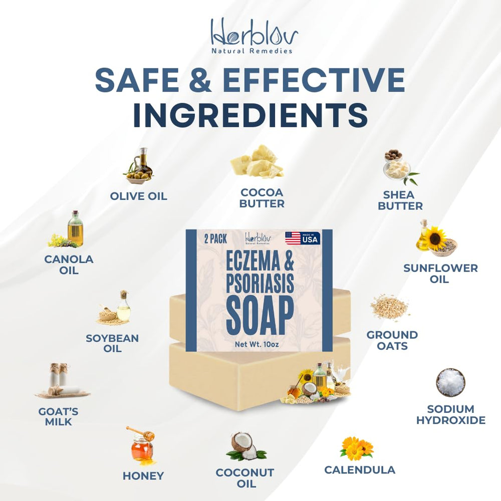 Herblov Jabón para dermatitis, uso diario en cara y cuerpo.