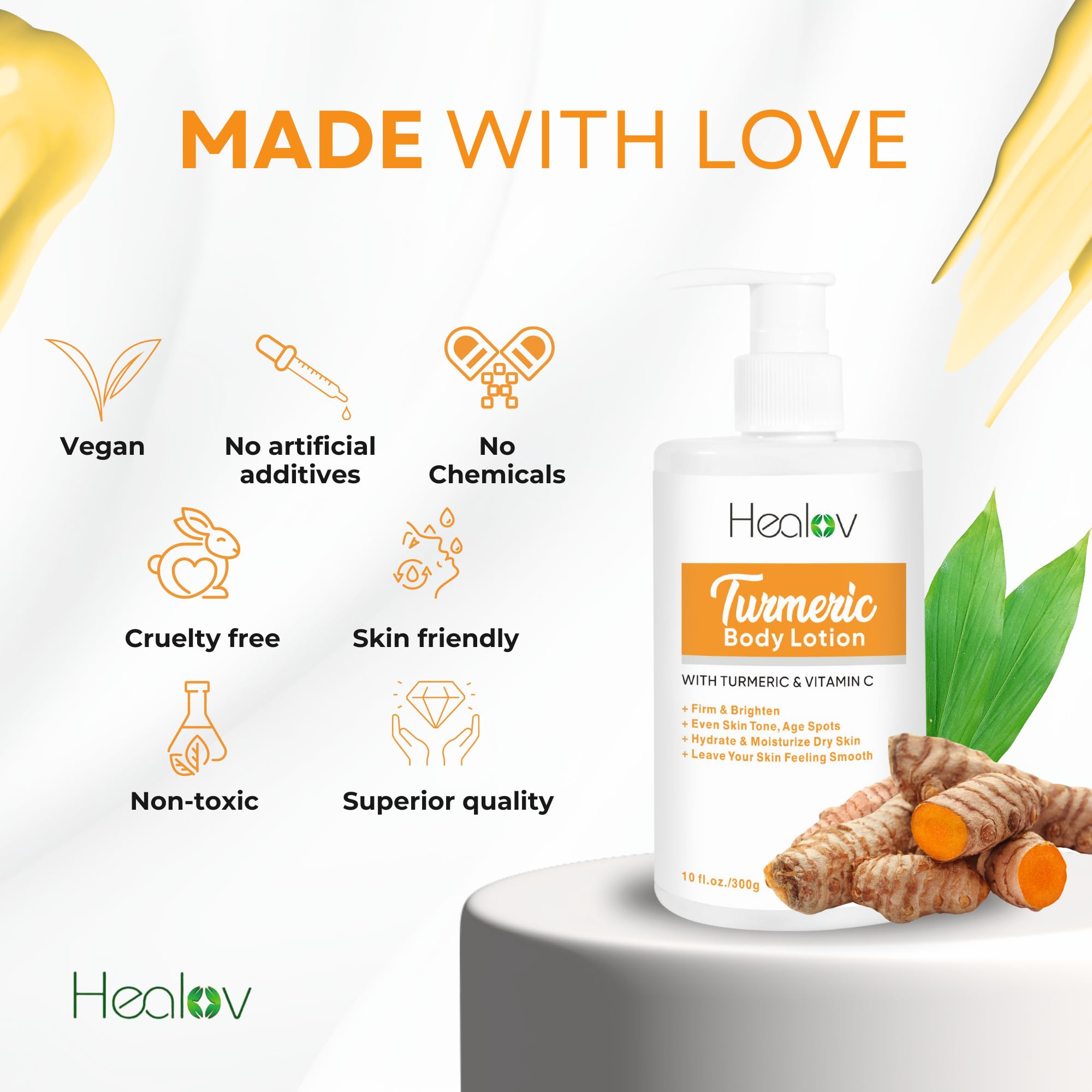 Cuerpo hidratado con loción de cúrcuma Herblov
