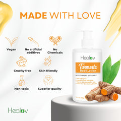 Cuerpo hidratado con loción de cúrcuma Herblov