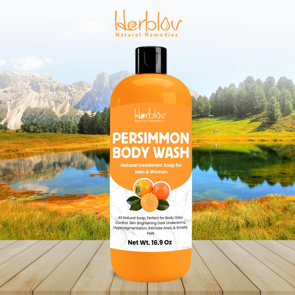 Herblov Persimón Jabon Aroma Natural, fragancia ligera para ducha agradable.