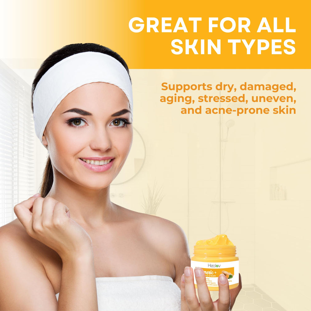 Herblov crema de cúrcuma: uso diurno o nocturno como rutina de belleza.