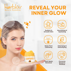 Herblov Rostro Aplicación Crema Curcuma para tono equilibrado.