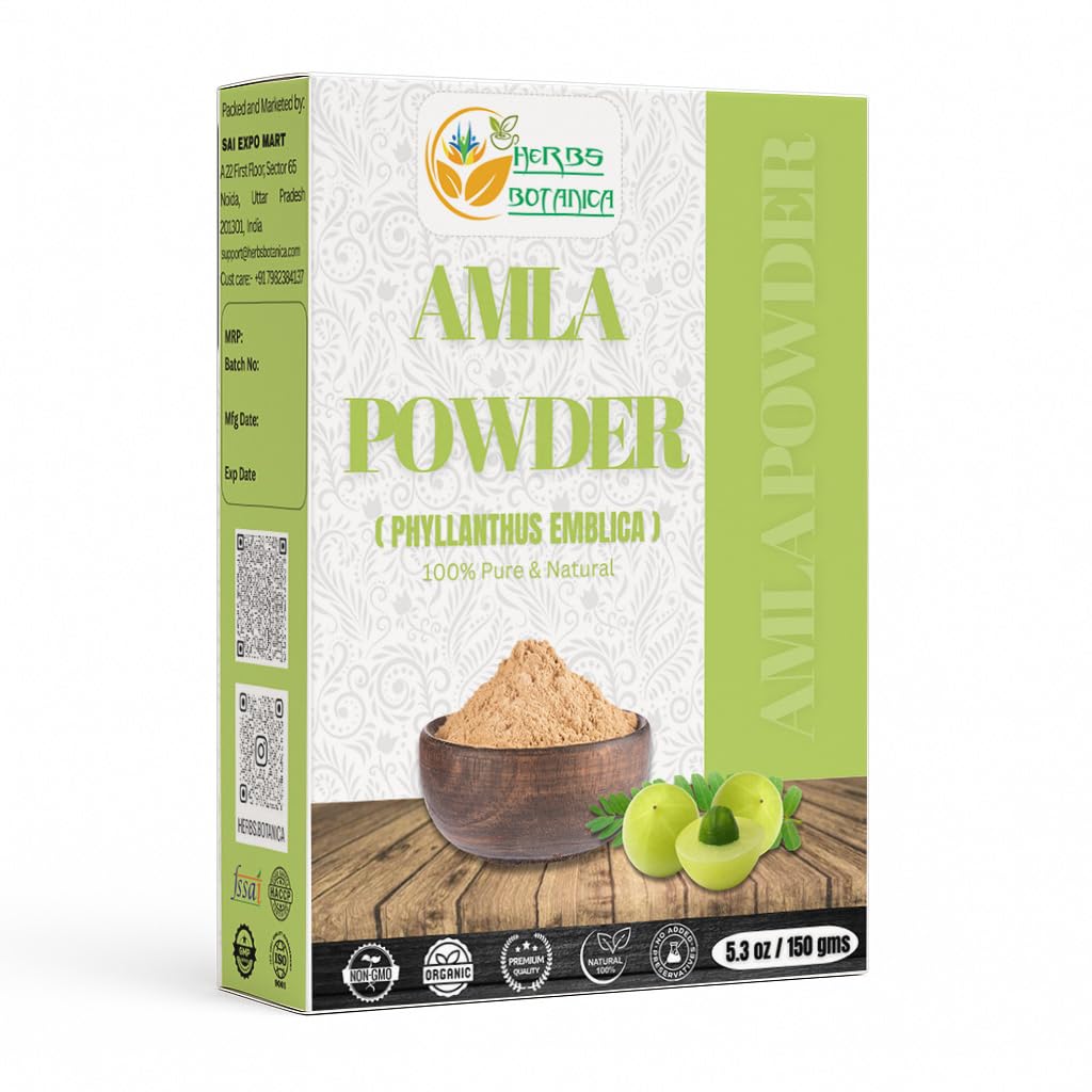 Herbs Botanica Amla polvo-fruta 150g para cabello saludable y brillo natural