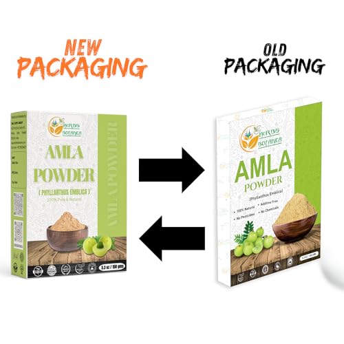Herbs Botanica Amla polvo envase 150g en su etiqueta