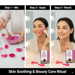 Polvo de rosa para mascarillas faciales de Herbs Botanica, exfolia suave.