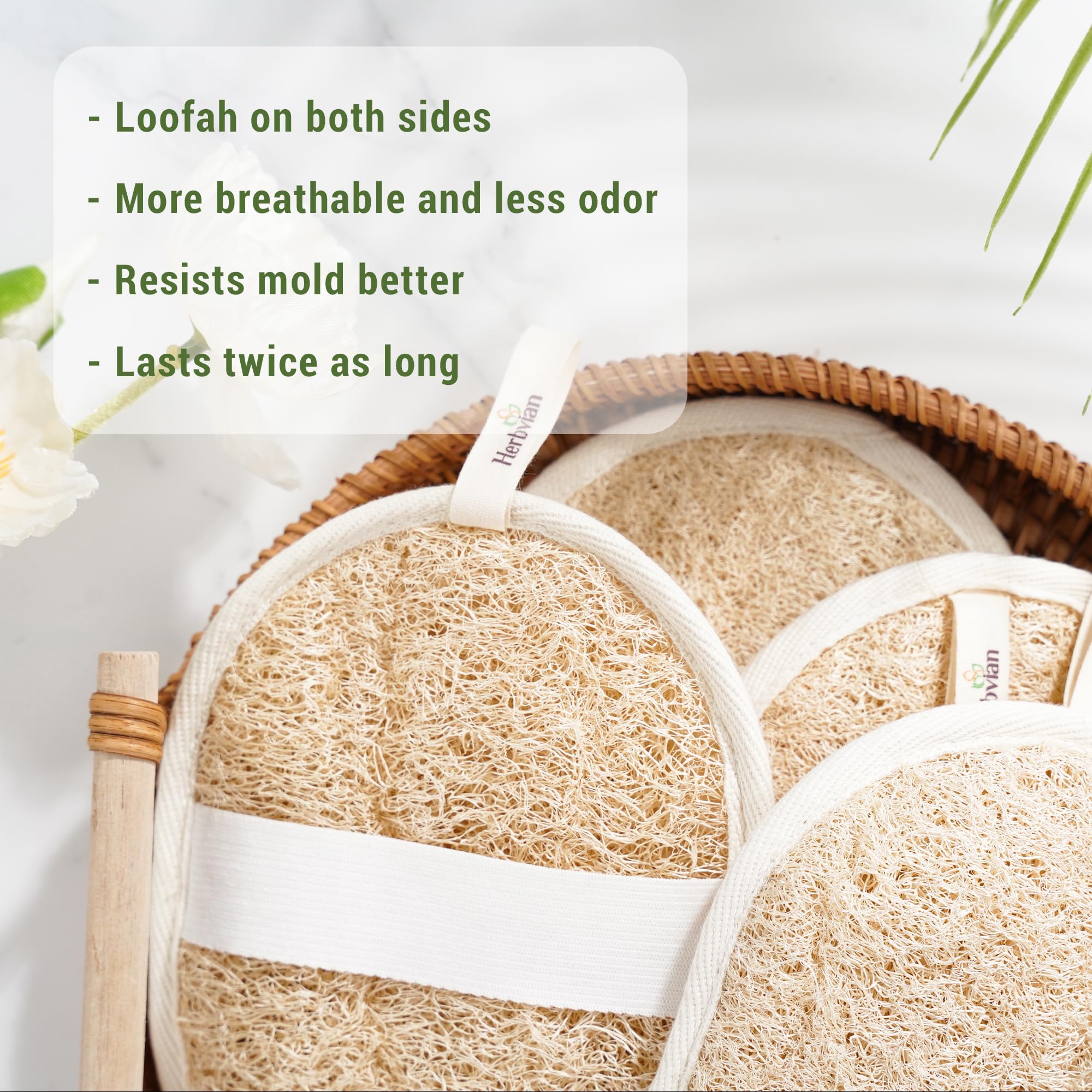 Herbvian luffa 100% basada en plantas: material natural