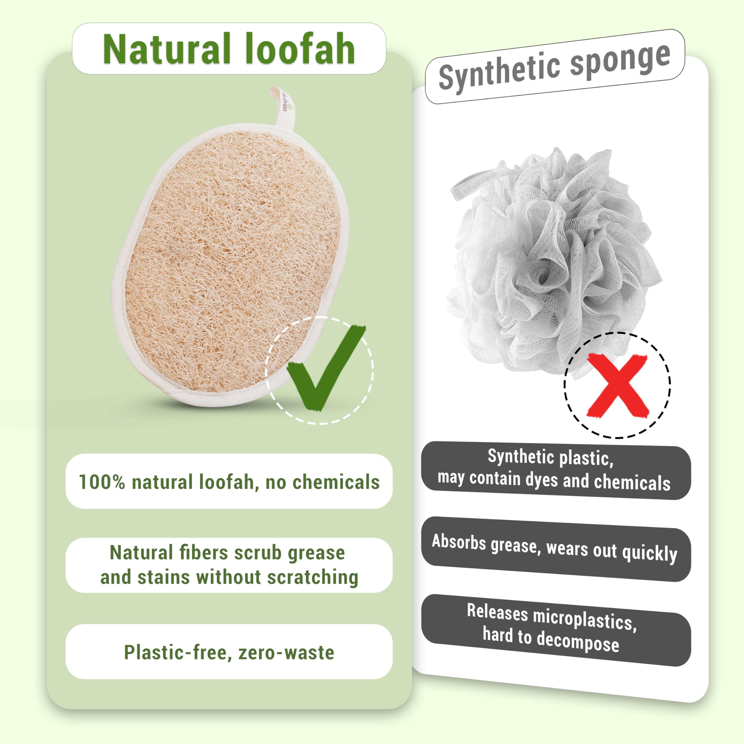 Herbvian luffa doble cara: limpieza profunda y exfoliación uniforme