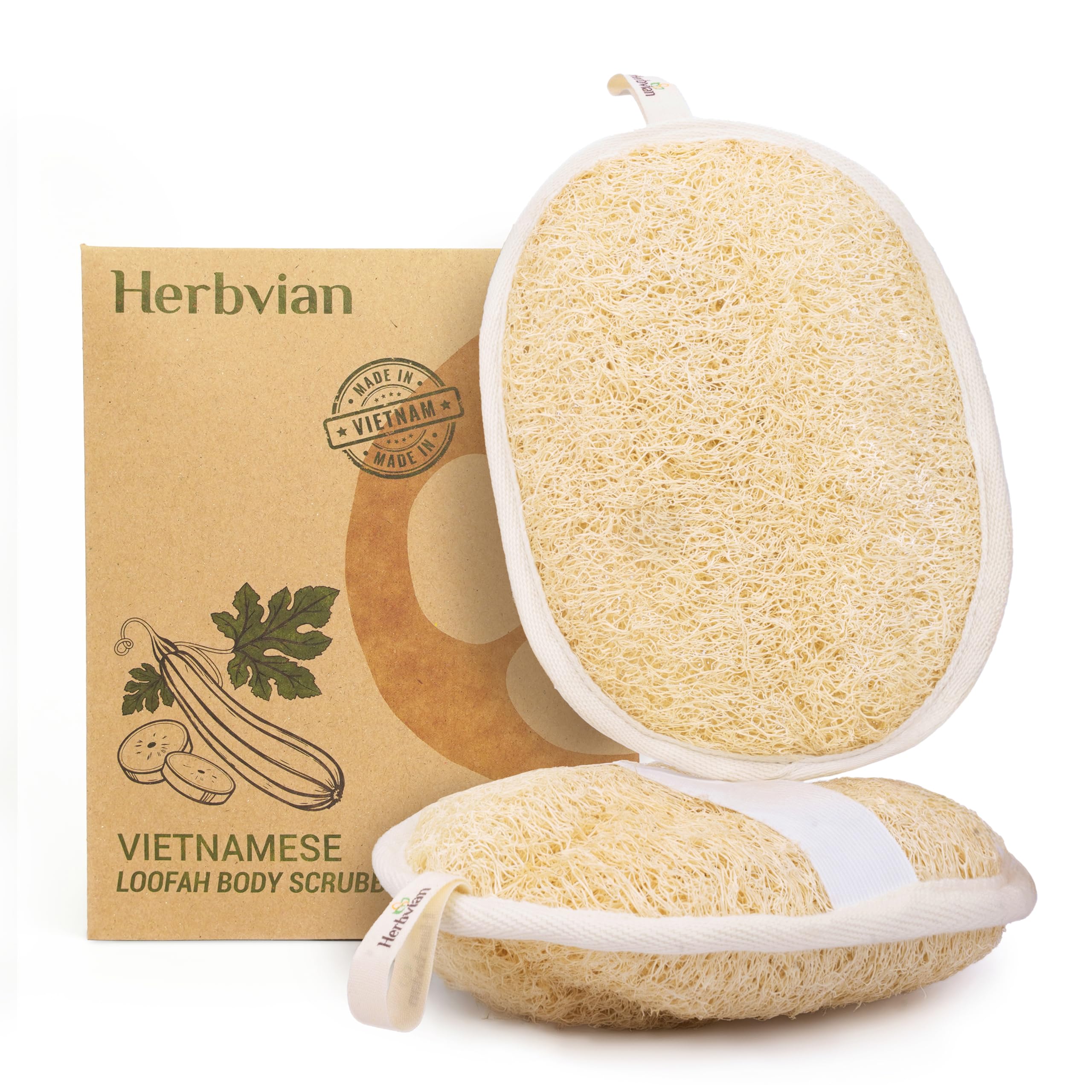 Herbvian luffa natural frontal: exfoliación suave para piel sensible