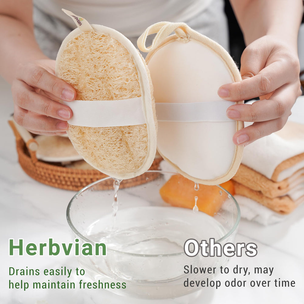 Herbvian luffa paquete de dos unidades: repuesto práctico para la ducha