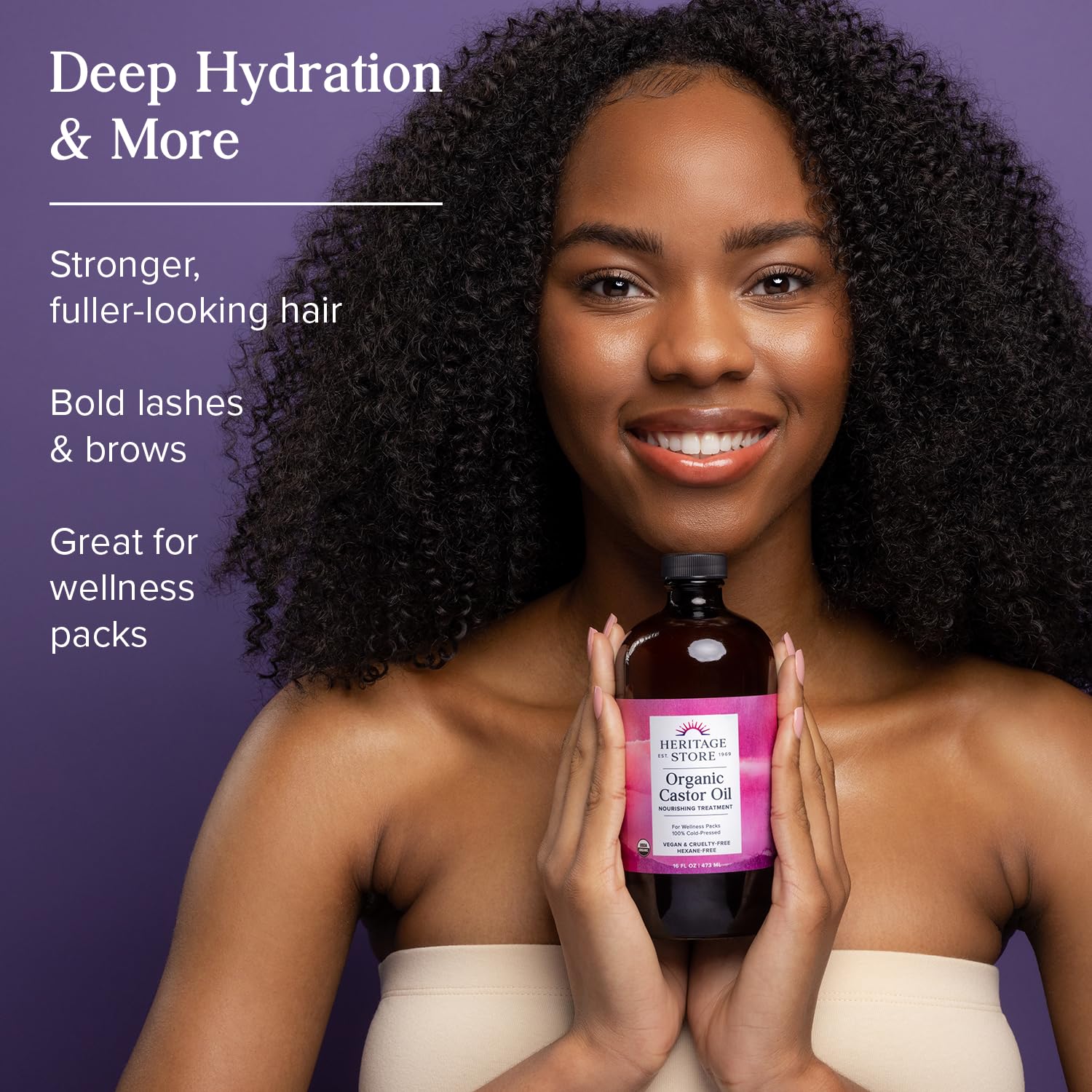 heritage store tratamiento capilar nutritivo con aceite de ricino para fortalecer el cabello.