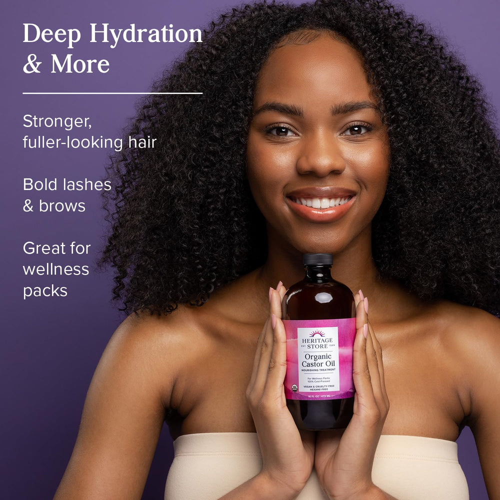 heritage store tratamiento capilar nutritivo con aceite de ricino para fortalecer el cabello.
