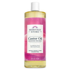 HERITAGE STORE Aceite de ricino en bote para cabello, brillo y nutrición.