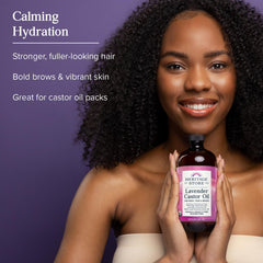 HERITAGE STORE Aceite de ricino lavanda, aplicación capilar para brillo y suavidad