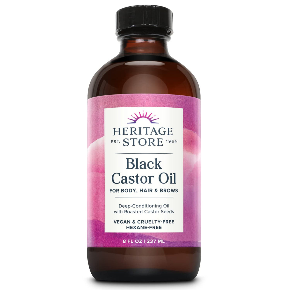 HERITAGE STORE: botella de aceite de ricino negro para hidratación