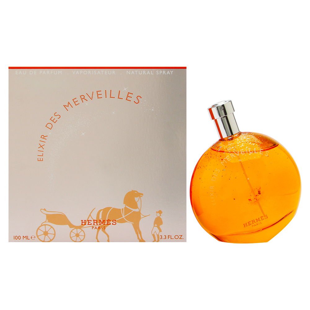 Hermès Elixir Des Merveilles, frasco de perfume, aroma seductor para ocasiones especiales.