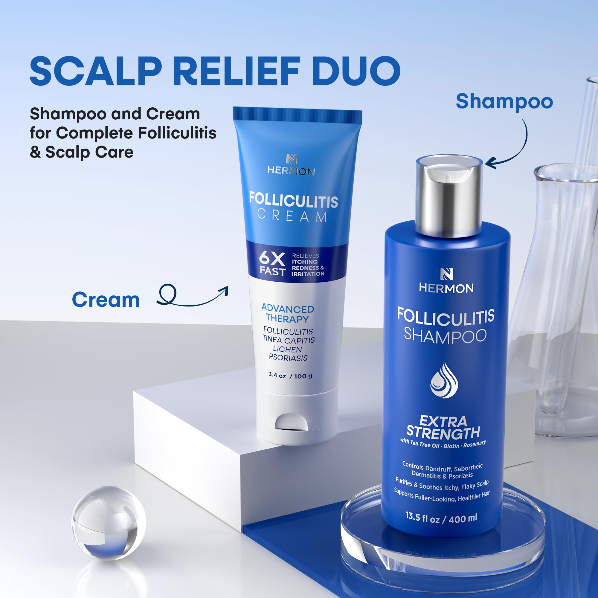 Hermon Shampoing avantages capillaires durables: apparence plus volumineuse et fraîche.