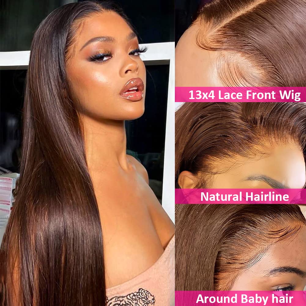 Peluca Hermosa frente de encaje 13x4 prepelado para línea de cabello definida.