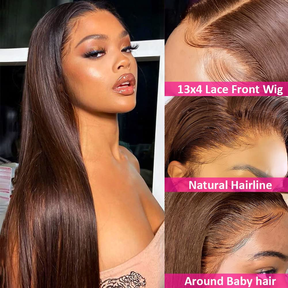 Peluca Hermosa frente de encaje 13x4 prepelado para línea de cabello definida.