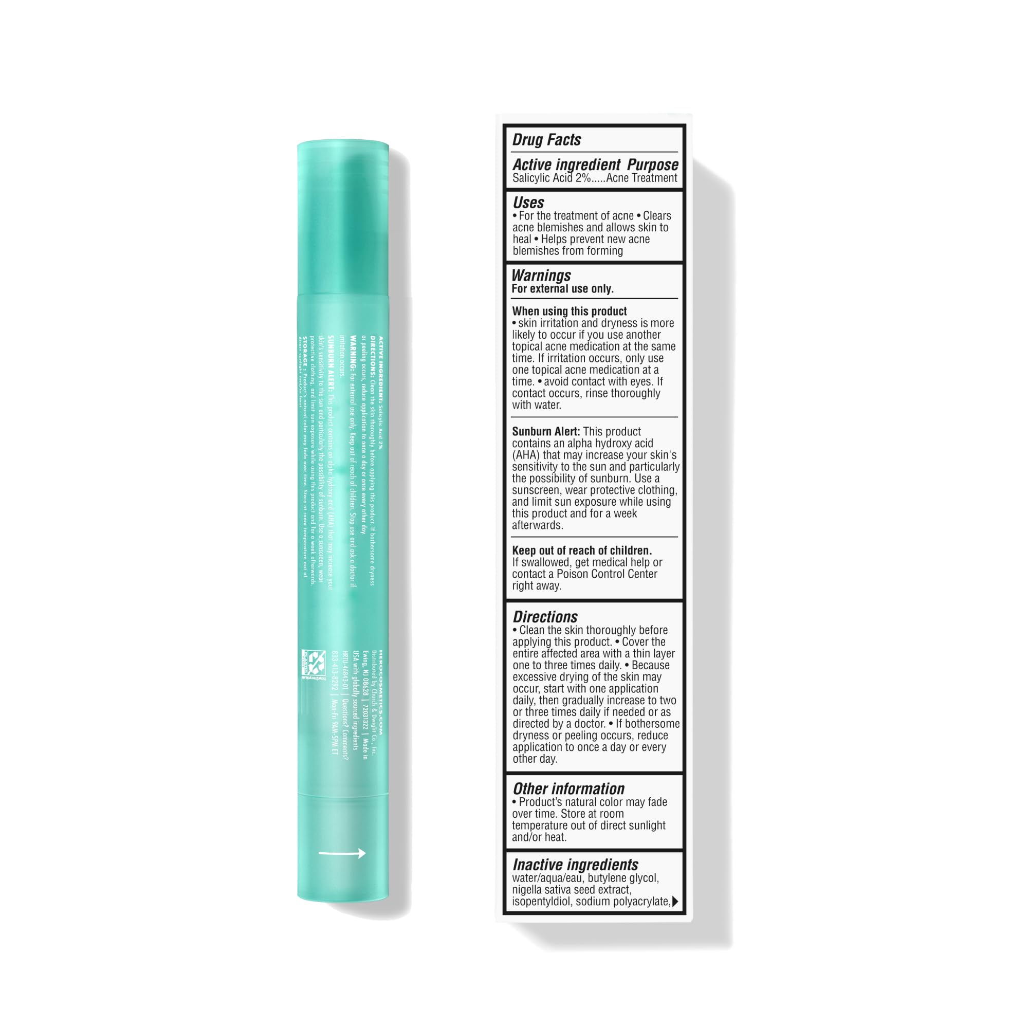Hero Cosmetics con ácido salicílico 2% para uso puntual en brotes.