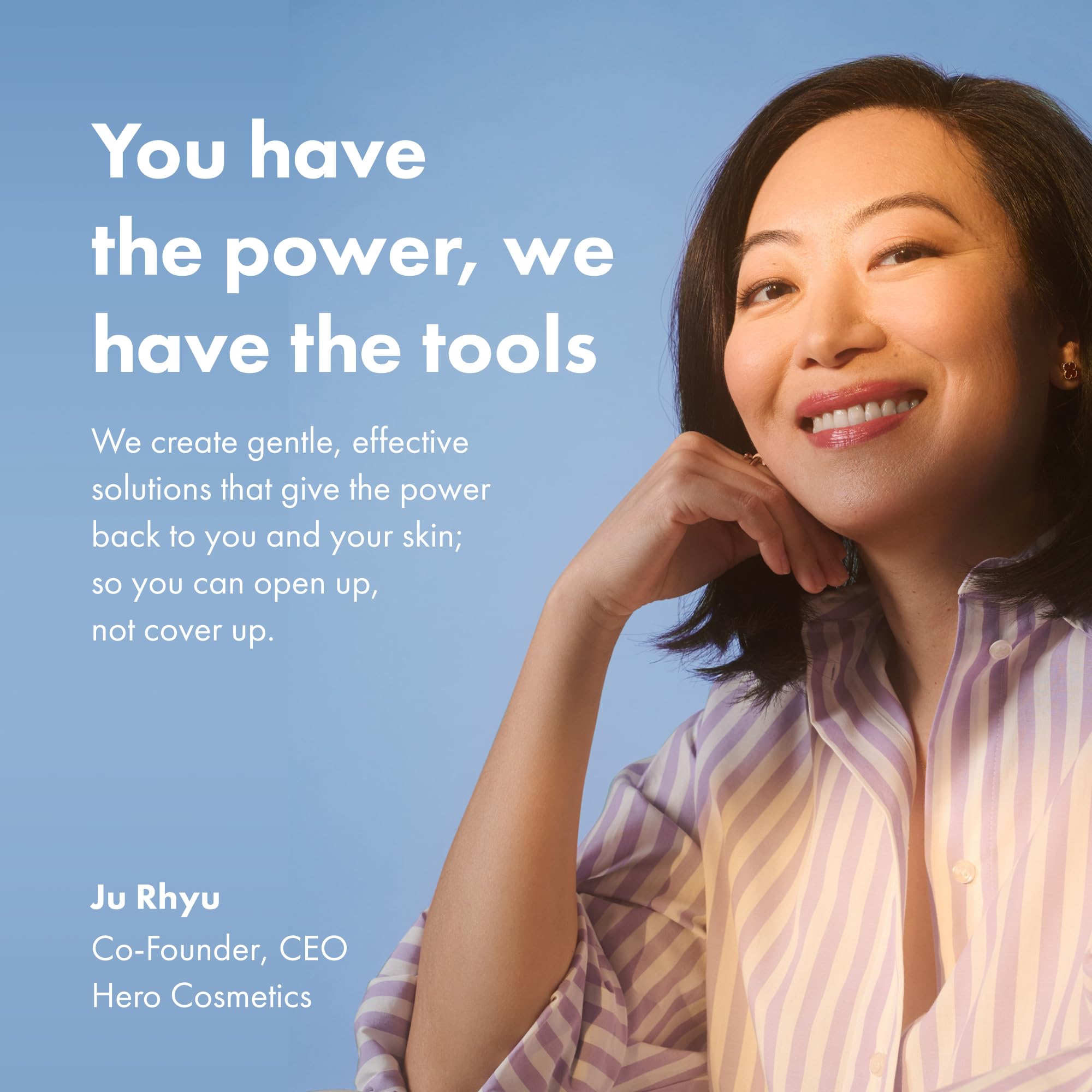 Hero Cosmetics resultados enfocados en granos visibles y controlados.