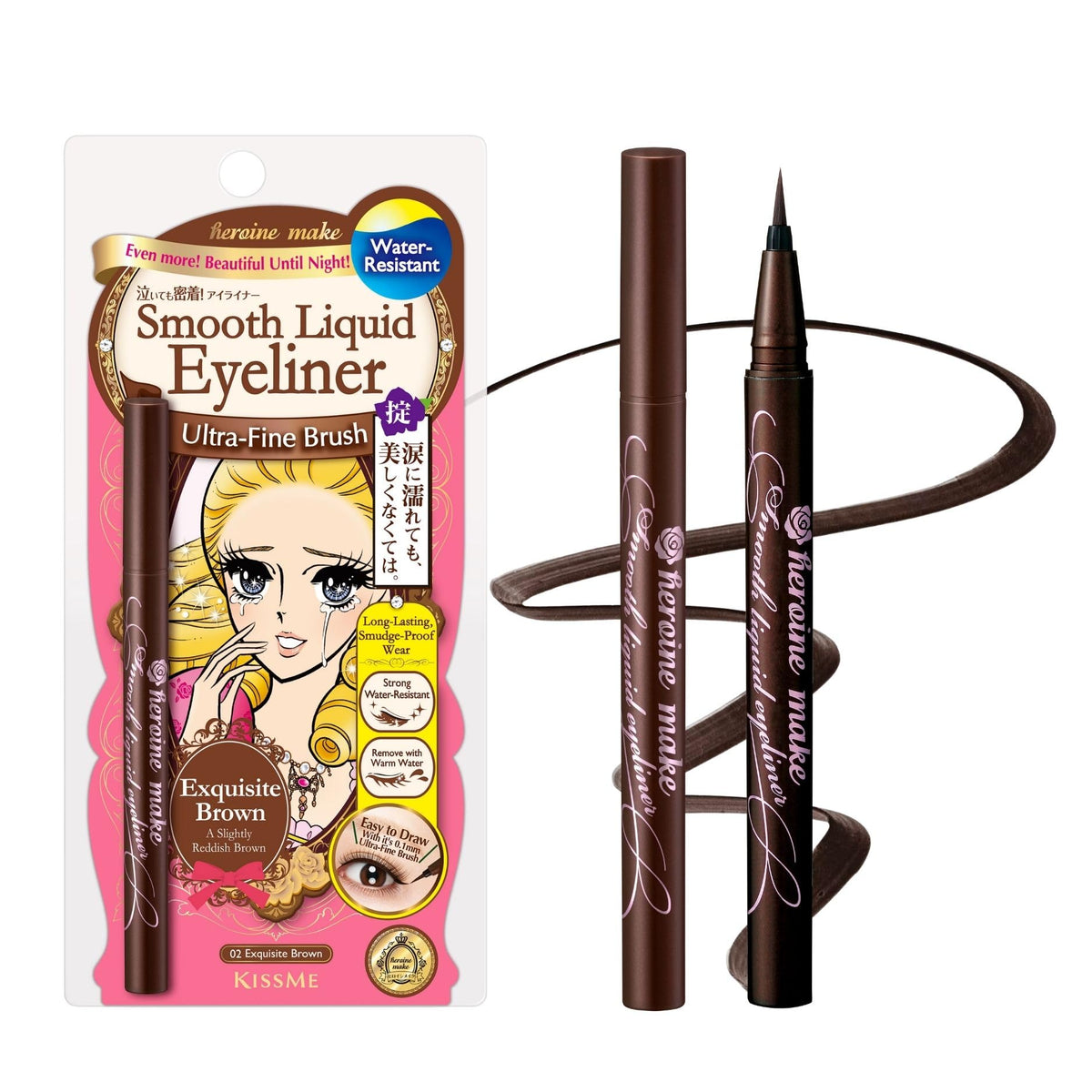 Delineador líquido Heroine Make con punta 0.1 mm para trazos precisos.