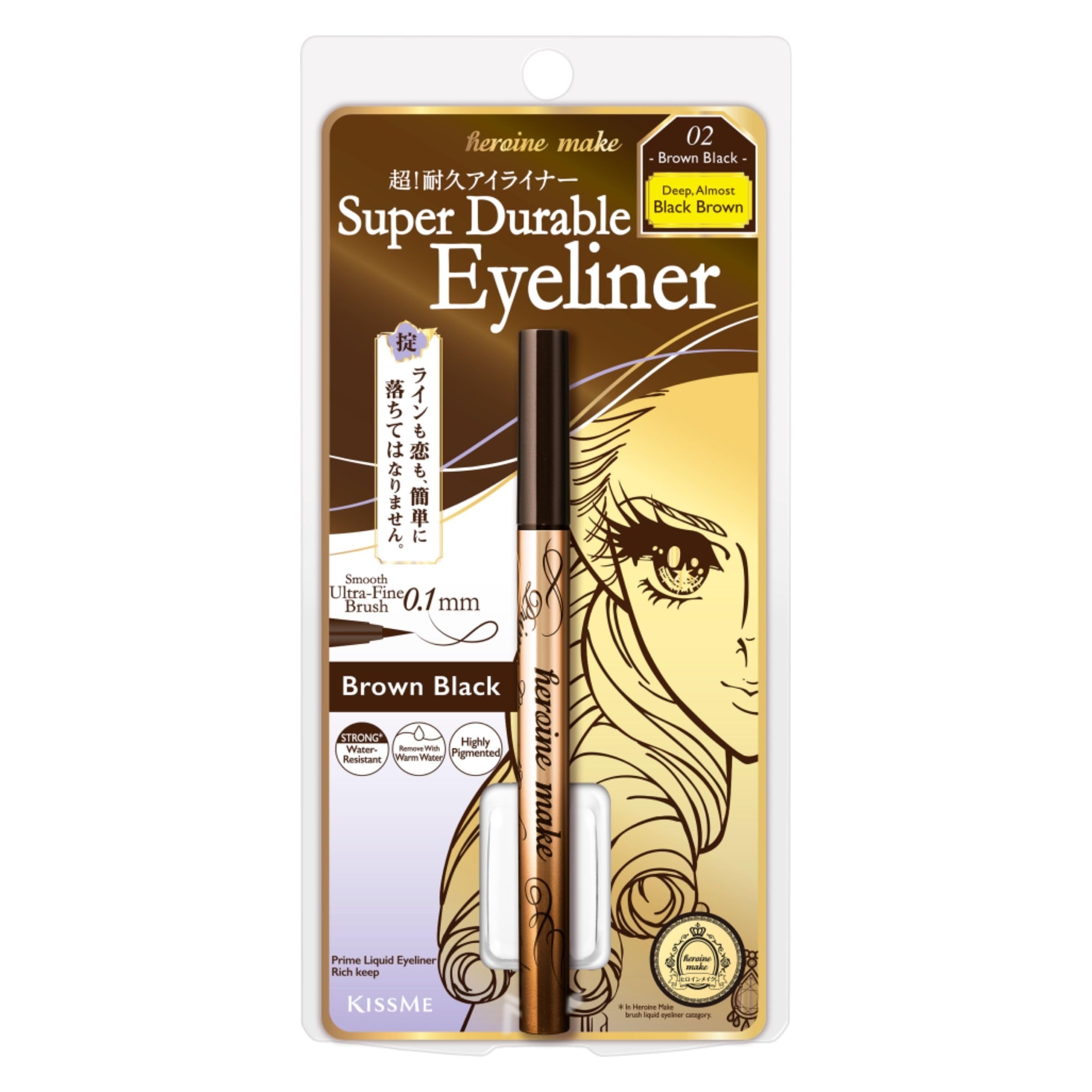 Delineador líquido Heroine Make de larga duración para delineados sostenidos.