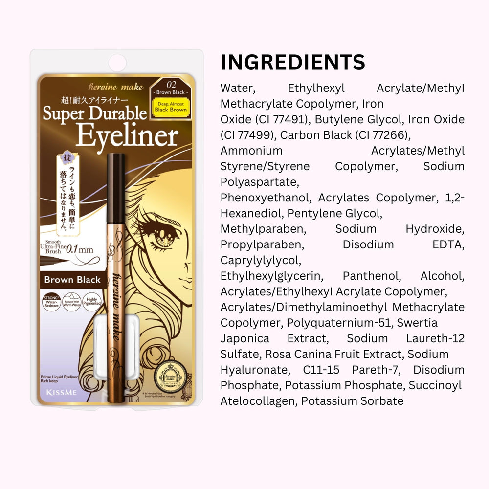 Delineador líquido Heroine Make ideal para looks cat-eye modernos.